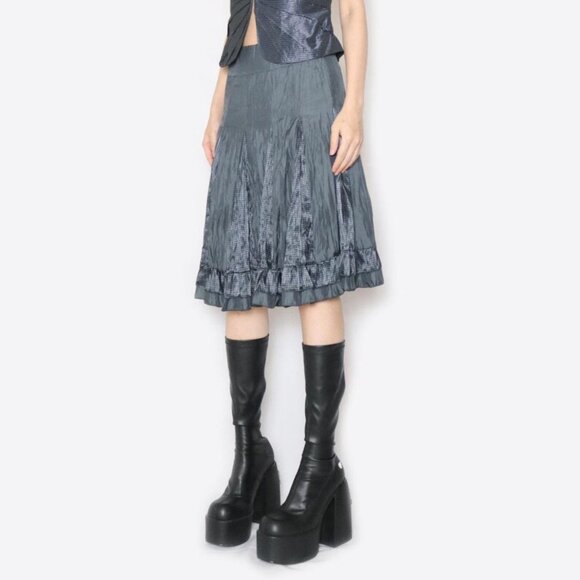 Designer Deadstock Paneled Godet Skirt - Picture 2 of 6